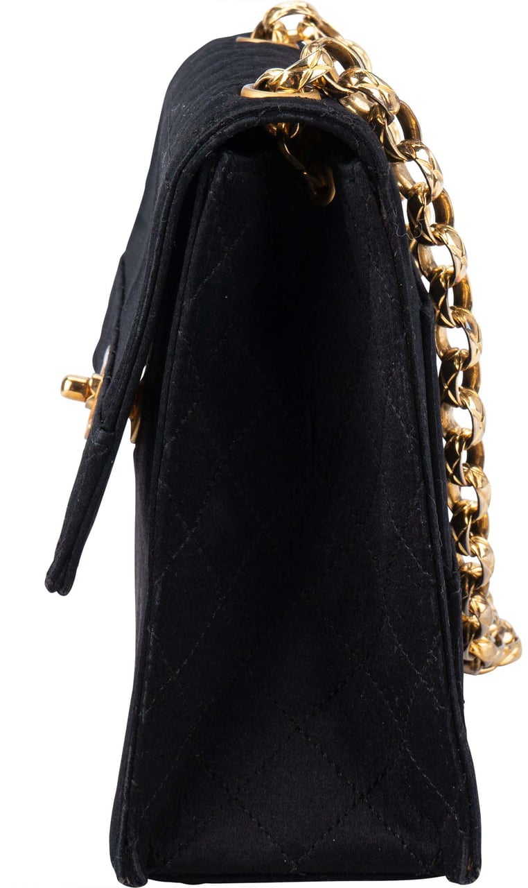 Chanel Chanel Stich Satin 24K Gold Single Flap Crossbody Bag Divers