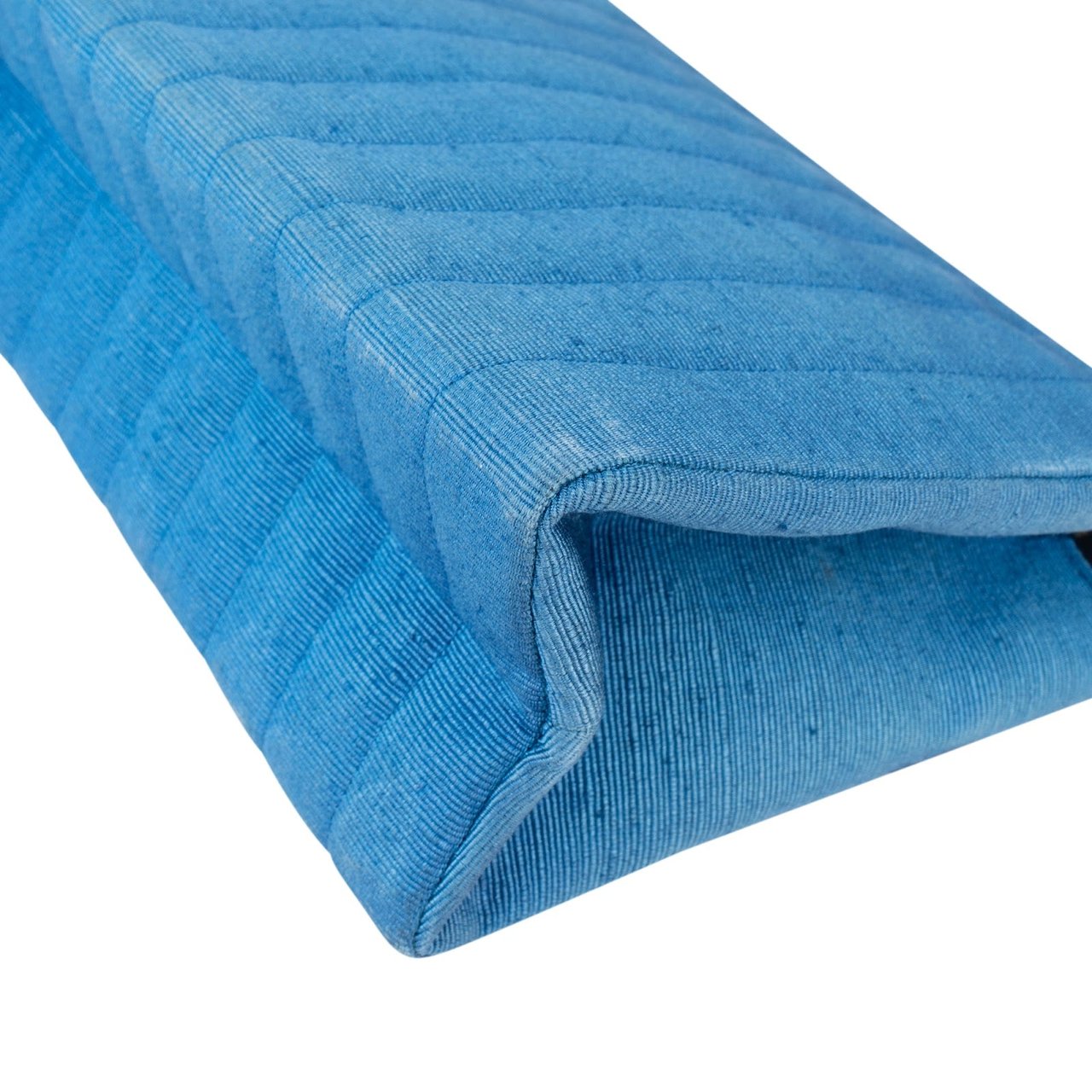 Chanel Chanel Bleu Cotton 24K Gold Single Flap Crossbody Bag Blauw