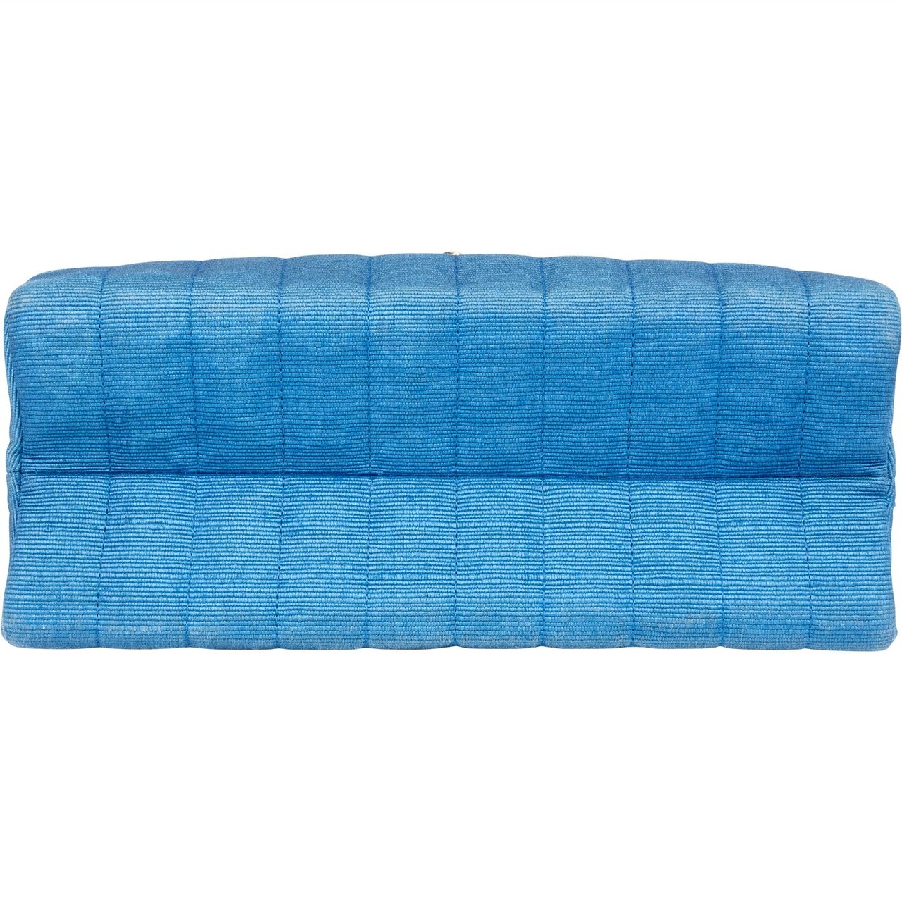 Chanel Chanel Bleu Cotton 24K Gold Single Flap Crossbody Bag Blauw