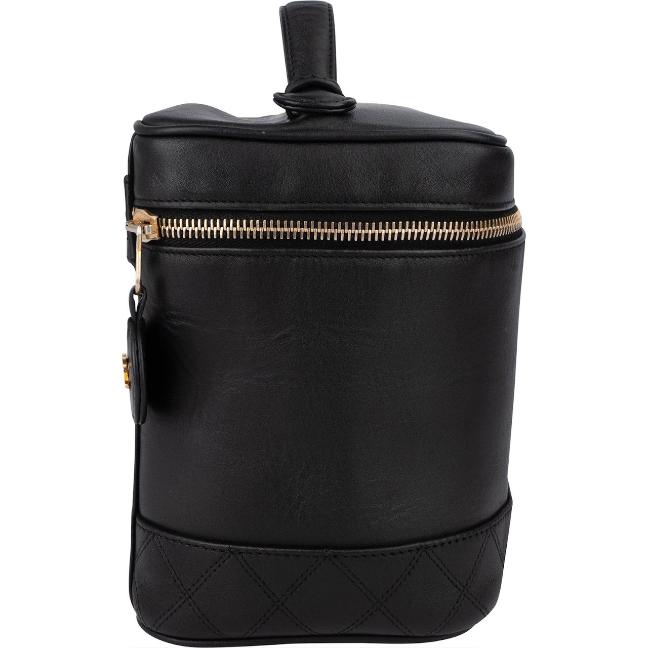 Chanel Stitching Lambskin Vanity Case Handbag Zwart