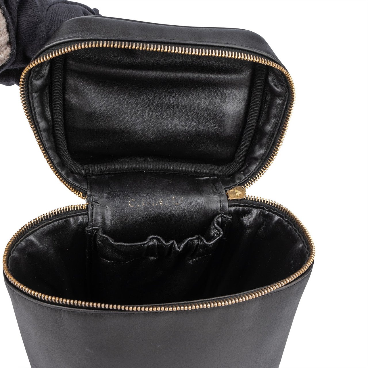 Chanel Chanel Stitching Lambskin Vanity Case Handbag Zwart