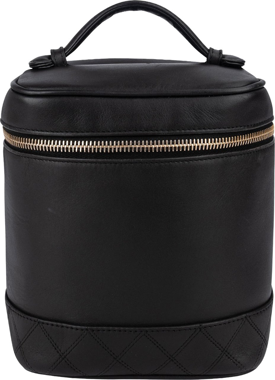 Chanel Stitching Lambskin Vanity Case Handbag Zwart