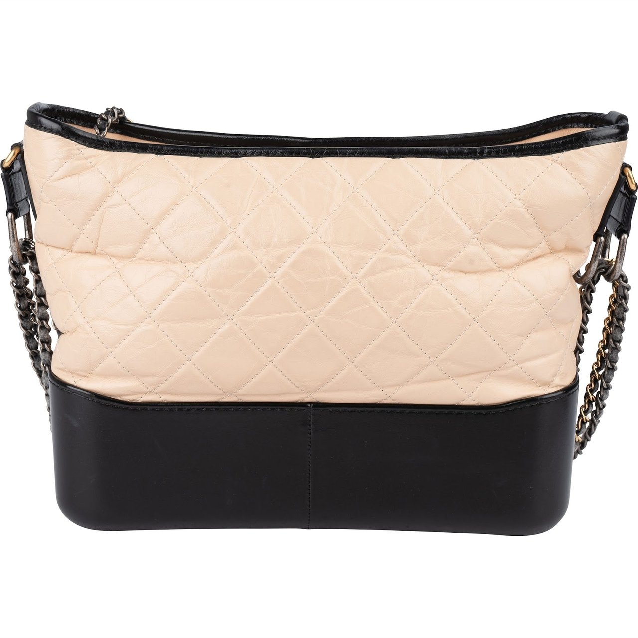 Chanel Chanel Quilted Lambskin Gabrielle Hobo Crossbody Bag Beige