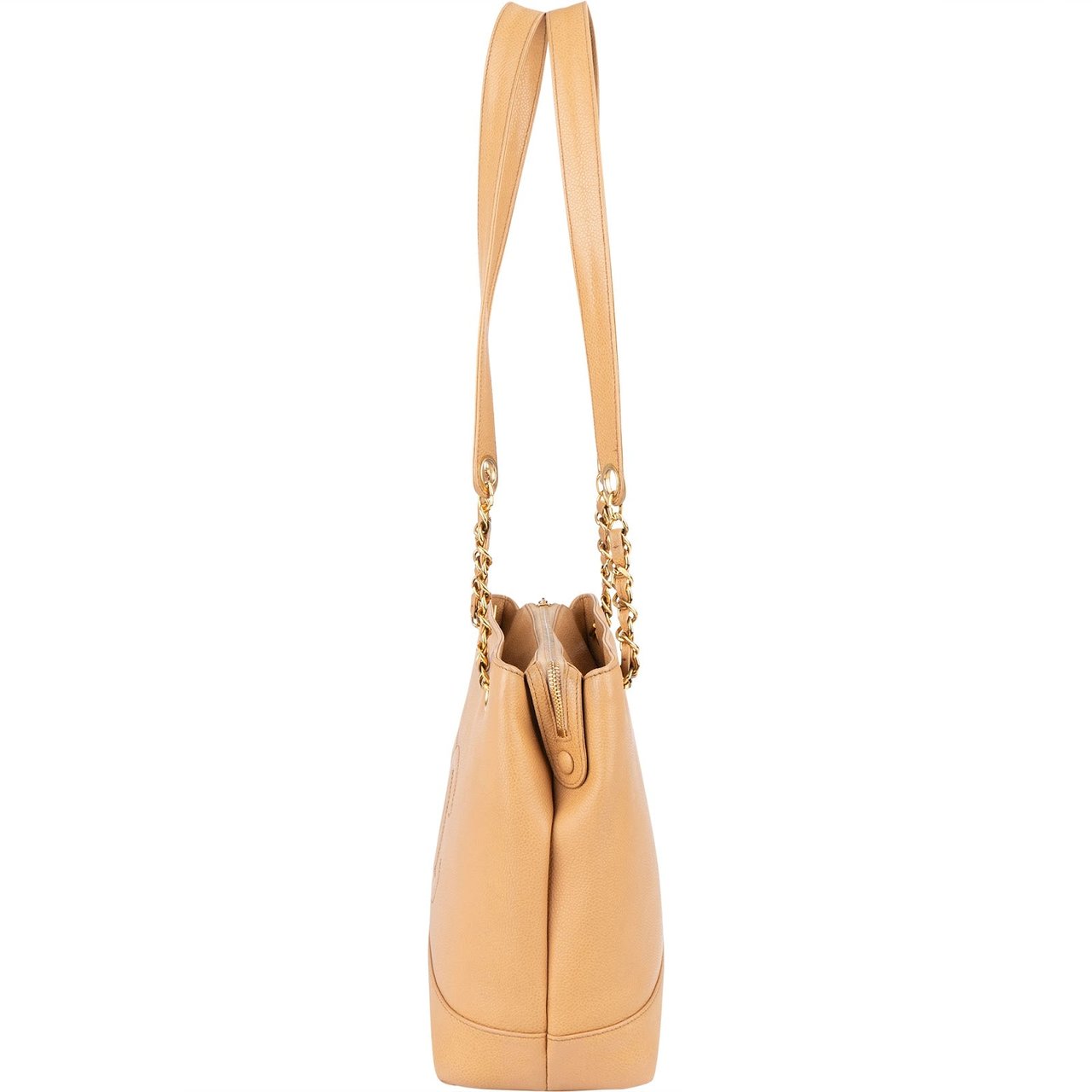 Chanel Chanel Caviar Leather CC Tote Shoulder Bag Beige