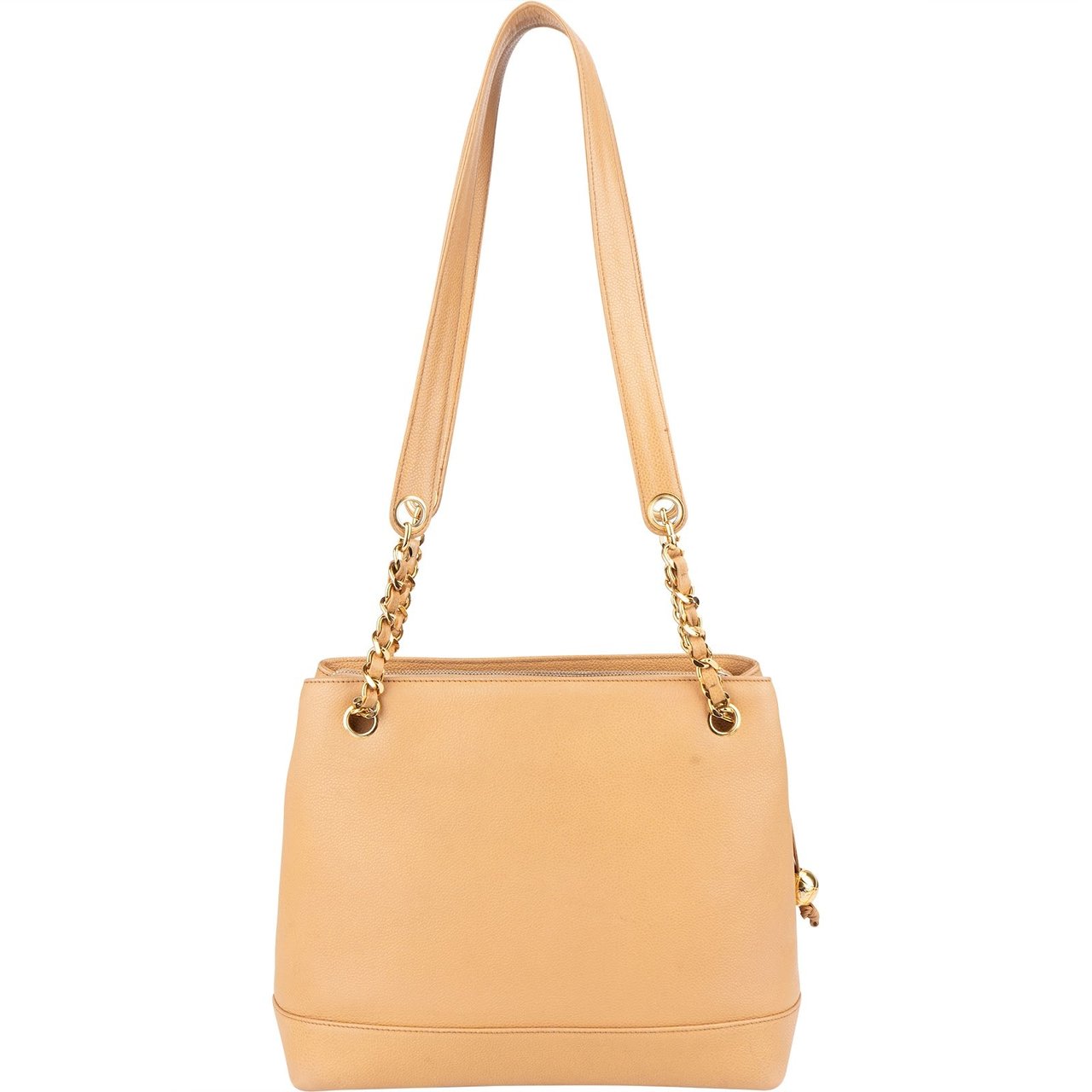 Chanel Chanel Caviar Leather CC Tote Shoulder Bag Beige