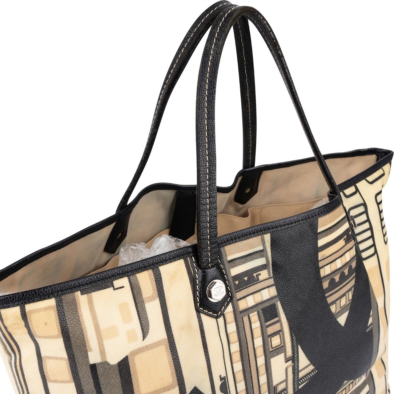 Chanel Central Station Grand Shopping Cambon Tote Handbag Beige