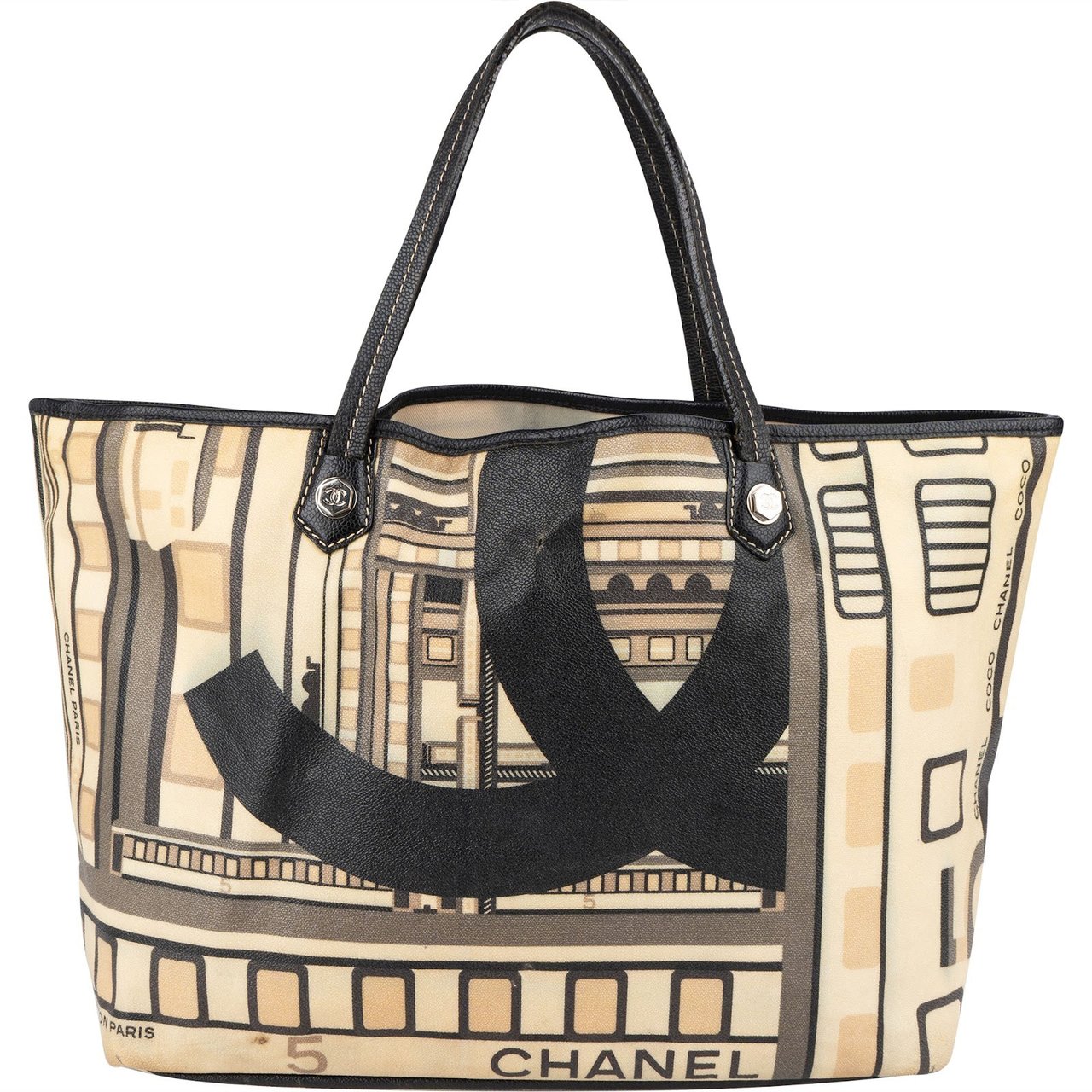 Chanel Central Station Grand Shopping Cambon Tote Handbag Beige