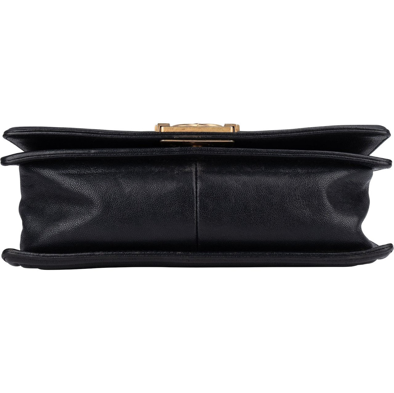Chanel Quilted Caviar Leather Boy Single Flap Crossbody Bag Zwart