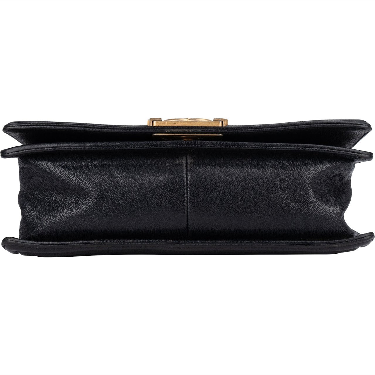 Chanel Chanel Quilted Caviar Leather Boy Single Flap Crossbody Bag Zwart