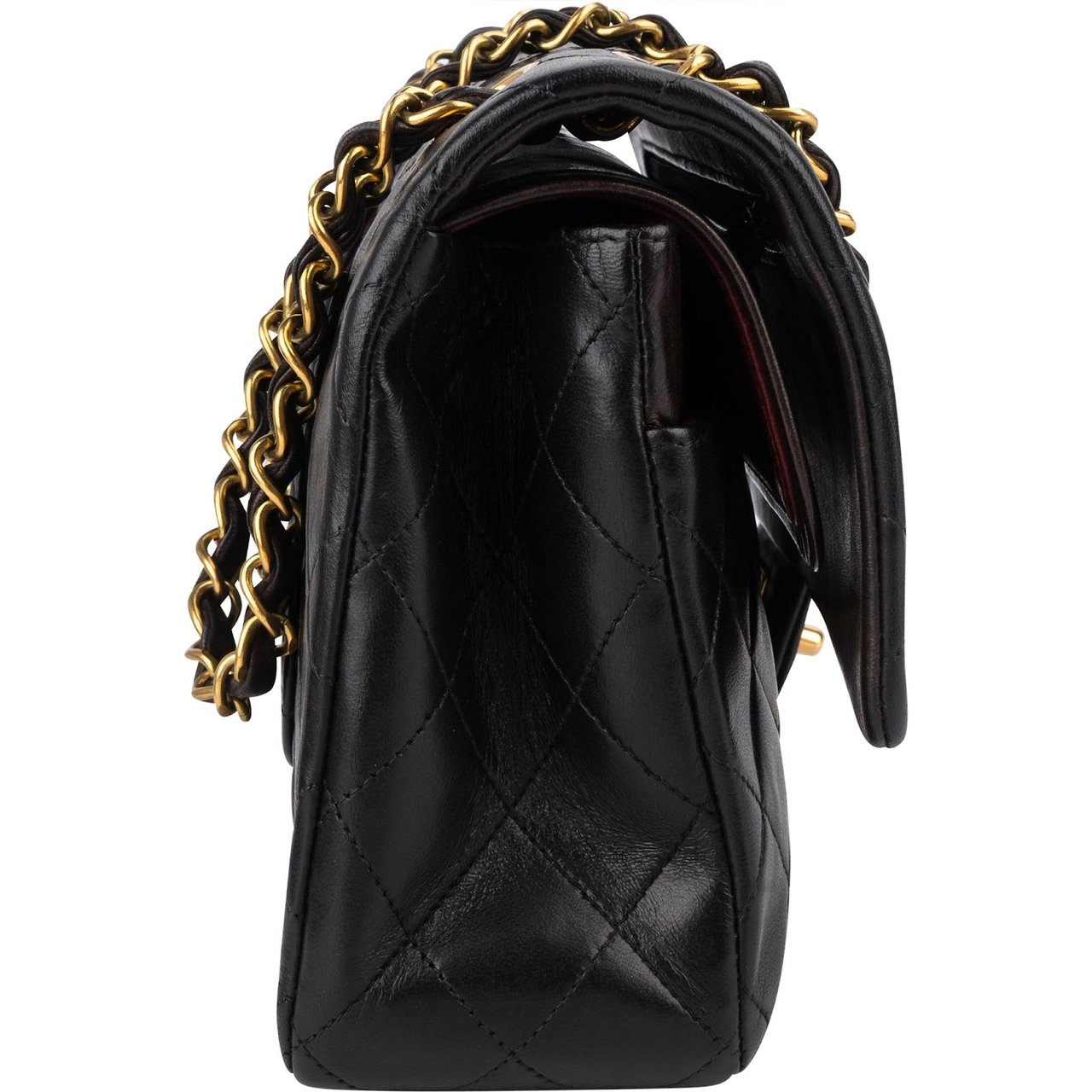 Chanel Chanel Quilted Lambskin 24K Gold Medium Double Flap Crossbody Bag Bruin