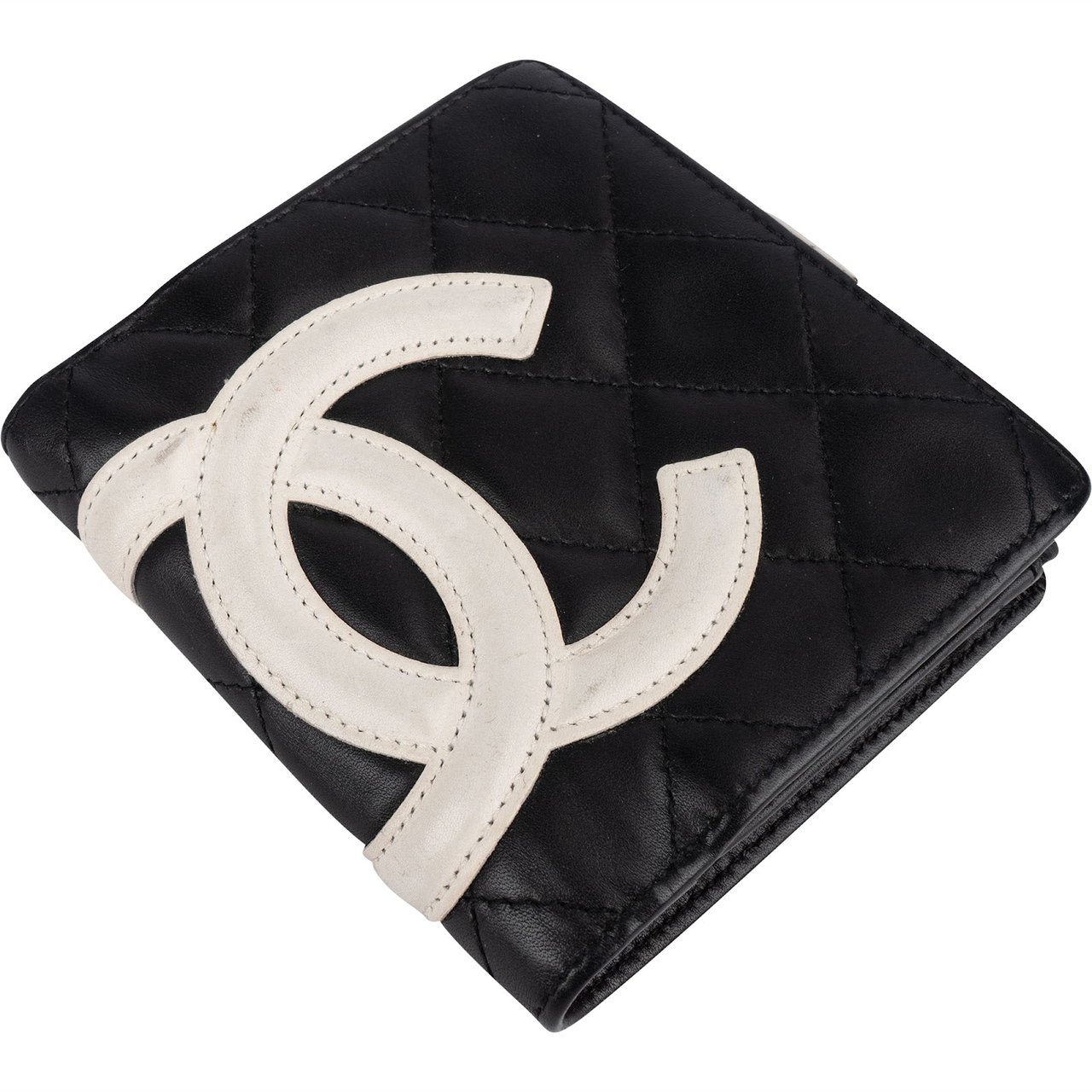 Chanel Chanel Quilted Lambskin Cambon Bifold Wallet Zwart