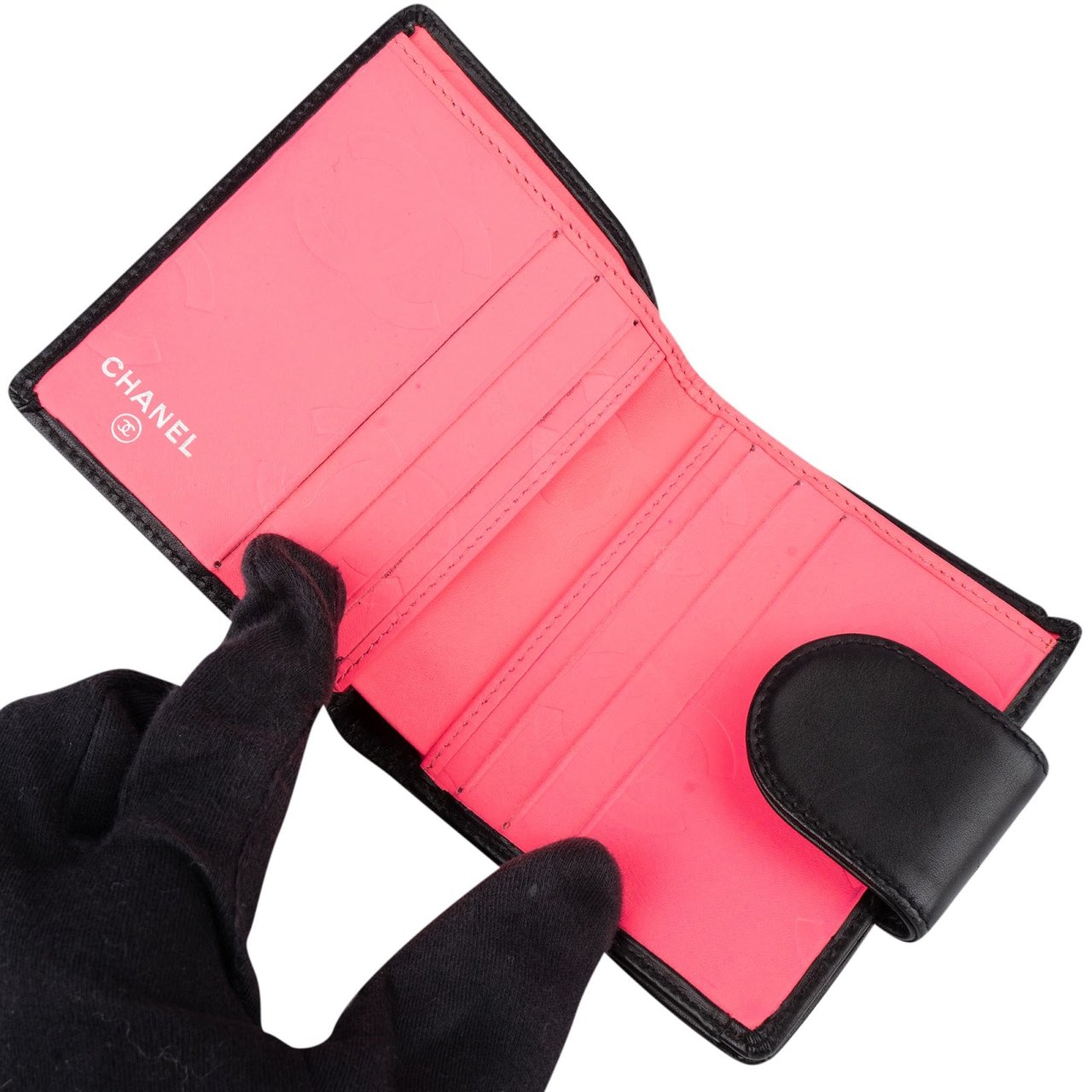 Chanel Chanel Quilted Lambskin Cambon Bifold Wallet Zwart