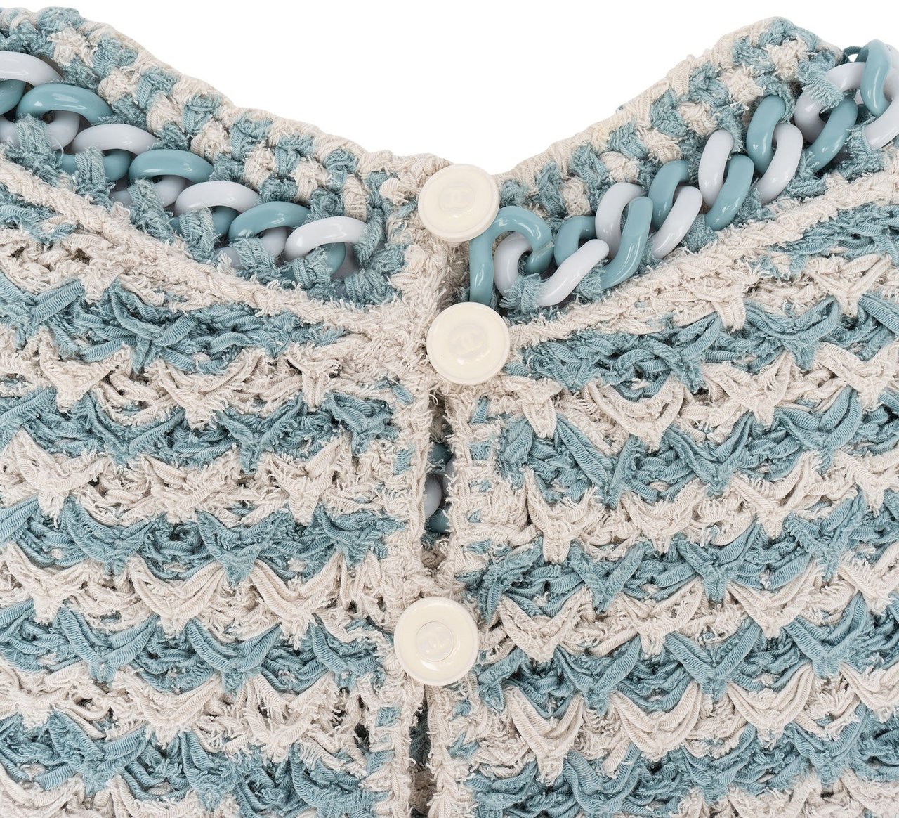 Chanel Chanel Multicolor Knit Chain Trim Tweed Dress (DE34-36 / XS-S) Beige