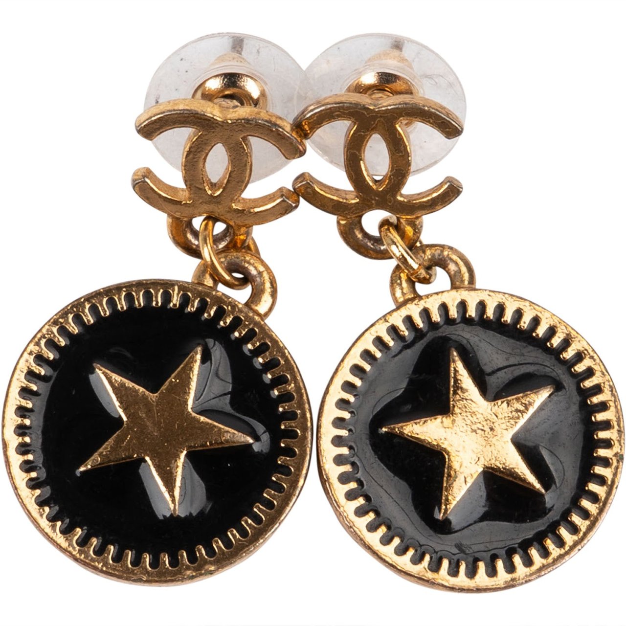 Chanel CC Star Dangle Earrings Divers