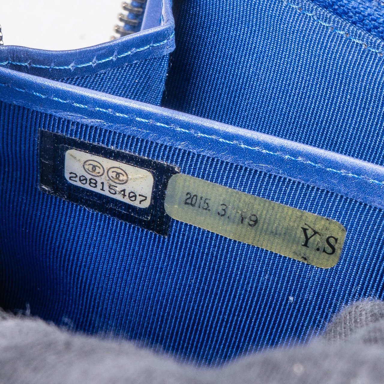 Chanel Chanel Quilted Lambskin CC Wallet Blauw