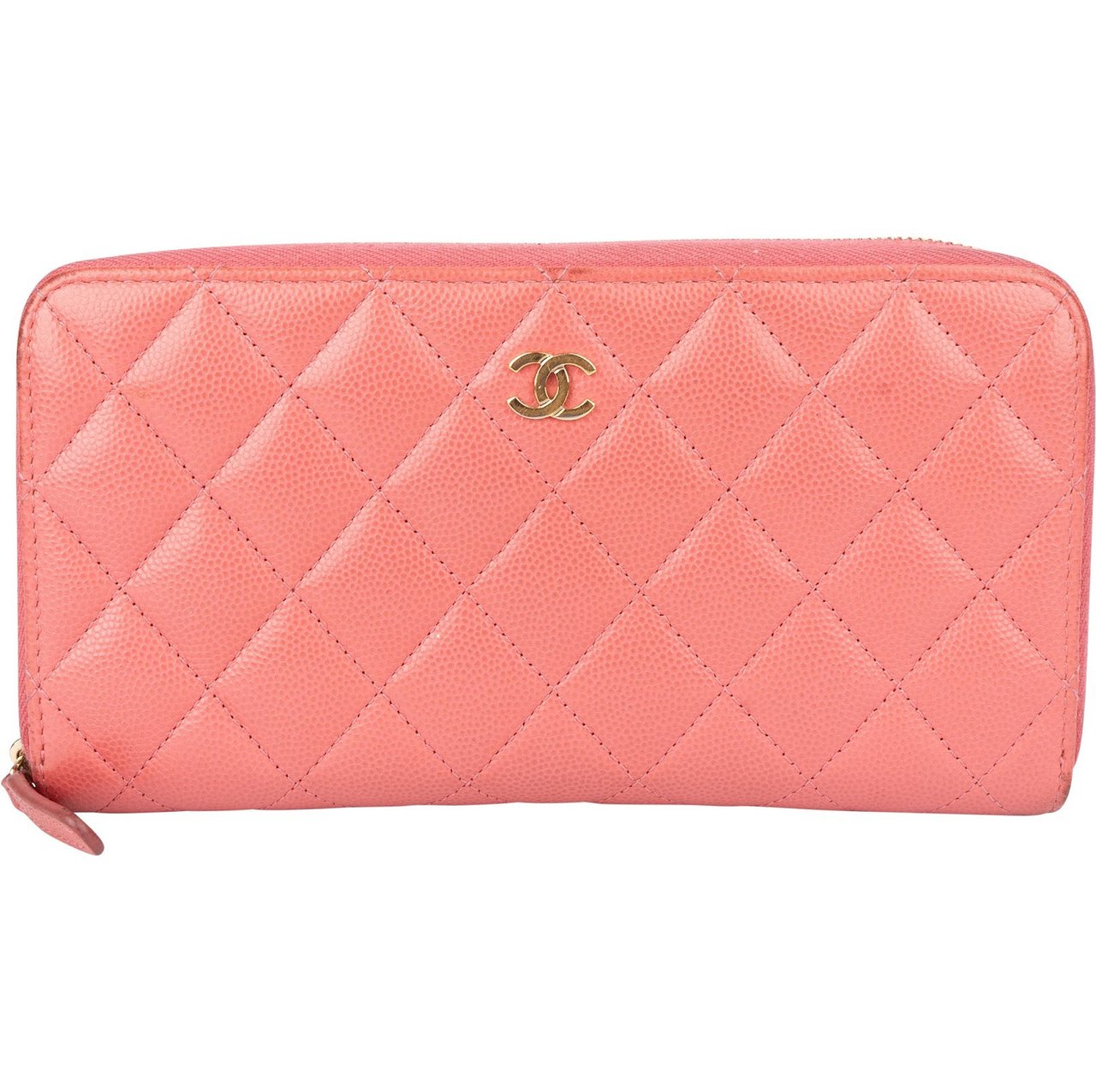 Chanel Chanel Quilted Caviar Leather Classic CC Wallet Rood