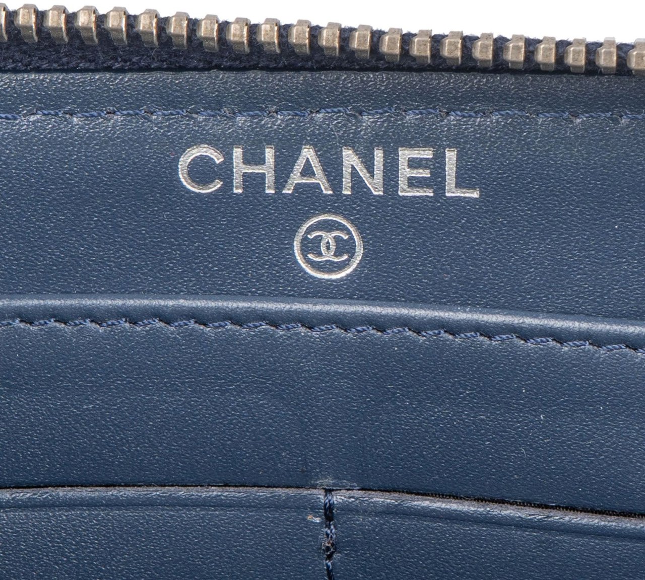 Chanel Chanel Quilted Patent Leather CC CC Wallet Navy