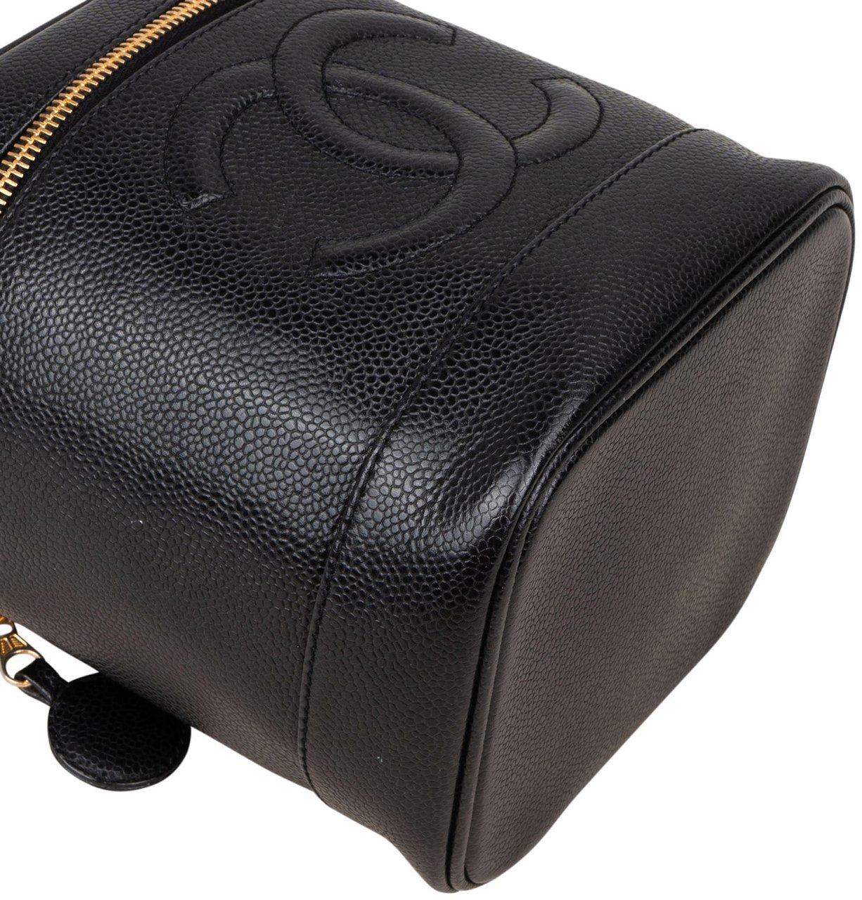 Chanel Chanel Caviar Leather Vanity Case Handbag Zwart