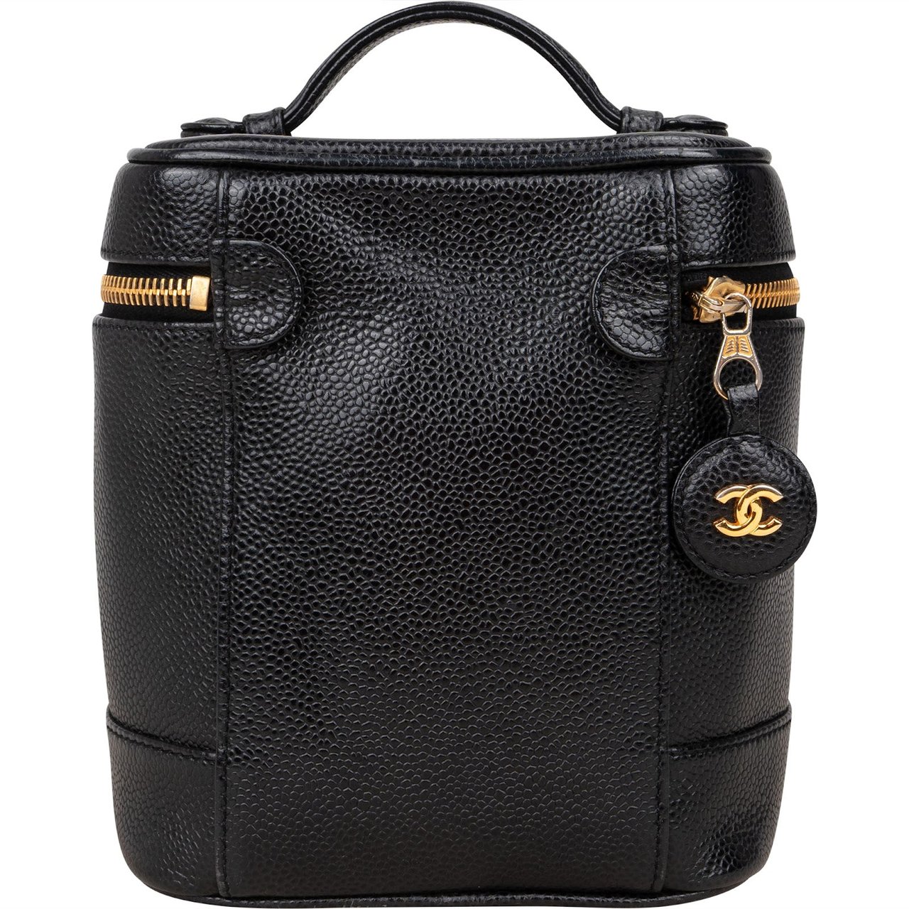 Chanel Chanel Caviar Leather Vanity Case Handbag Zwart