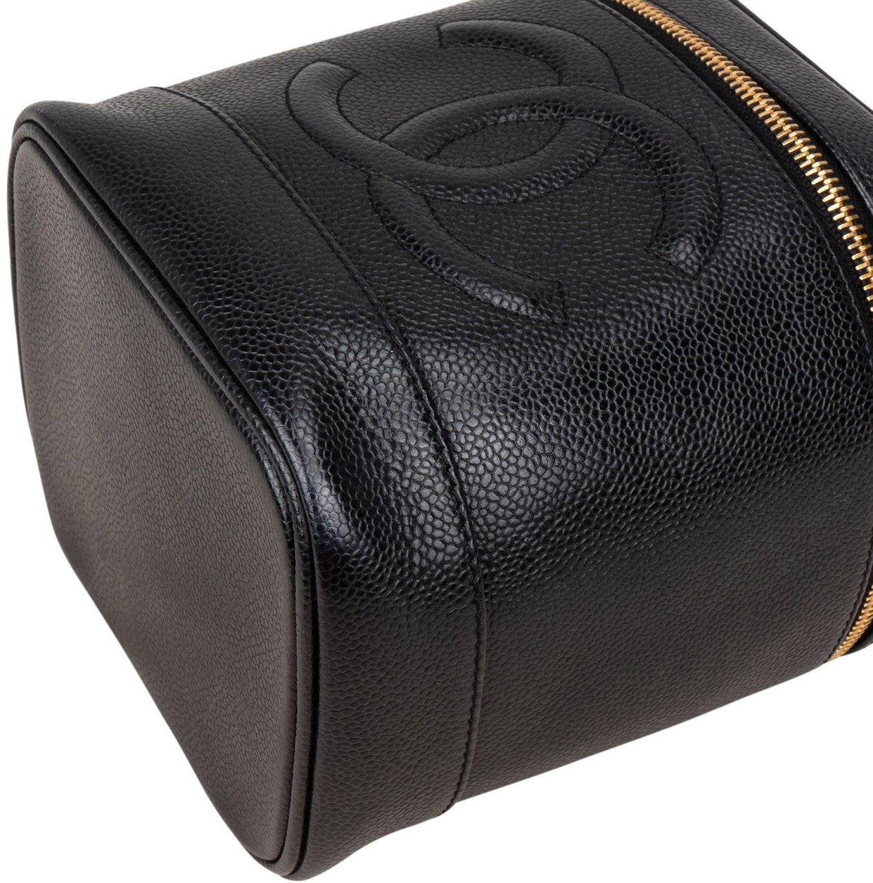 Chanel Chanel Caviar Leather Vanity Case Handbag Zwart