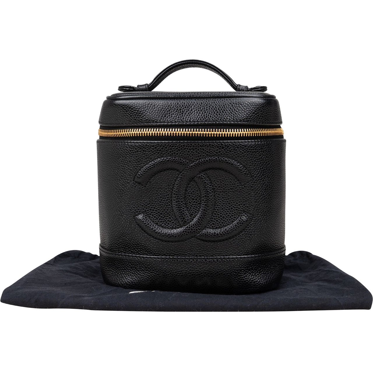 Chanel Chanel Caviar Leather Vanity Case Handbag Zwart