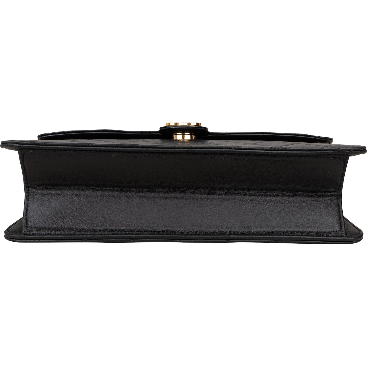 Chanel Chanel Quilted Lambskin CC Single Flap Shoulder Bag Zwart