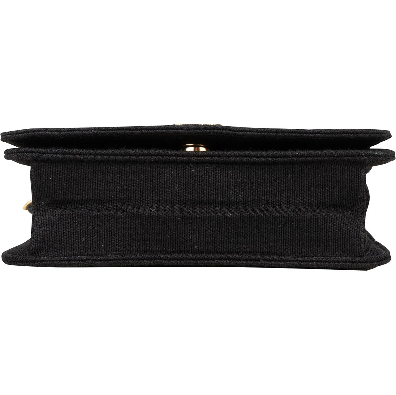 Chanel Chanel Quilted Cotton 24K Gold Single Flap Mini Shoulder Bag Zwart