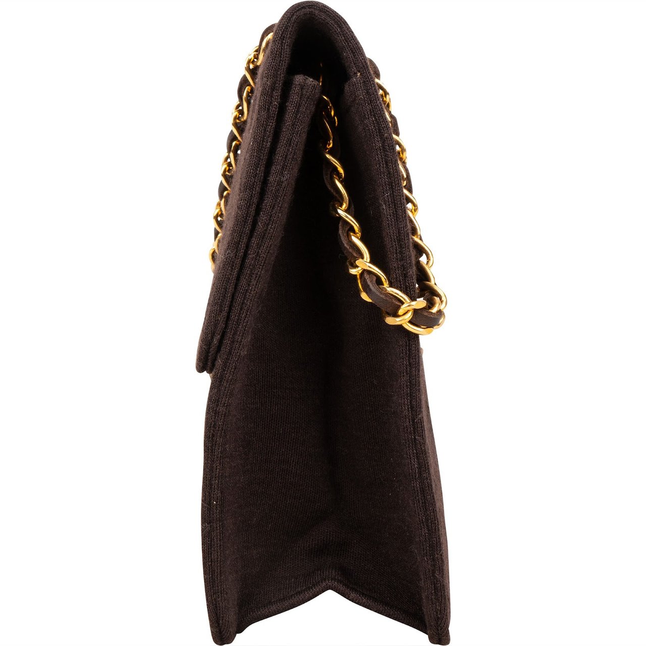 Chanel Chanel Quilted Cotton CC Single Flap Shoulder Bag Bruin