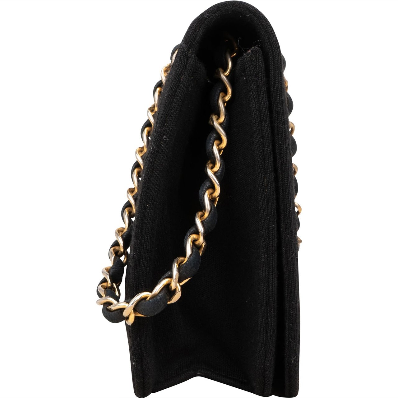 Chanel Chanel Quilted Cotton Medium Single Flap Crossbody Bag Zwart