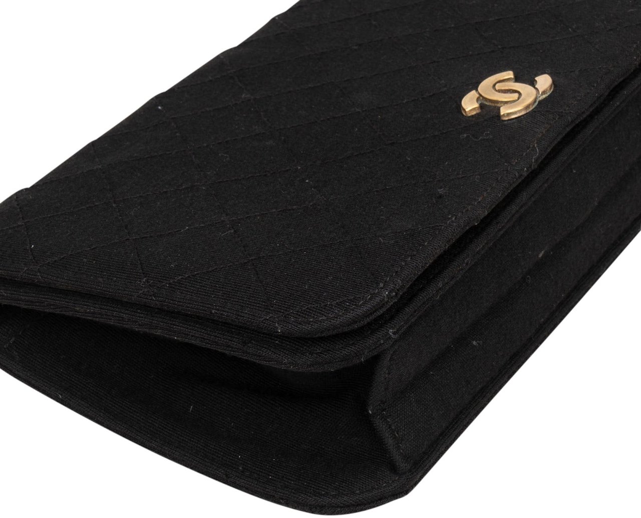 Chanel Chanel Quilted Cotton Medium Single Flap Crossbody Bag Zwart