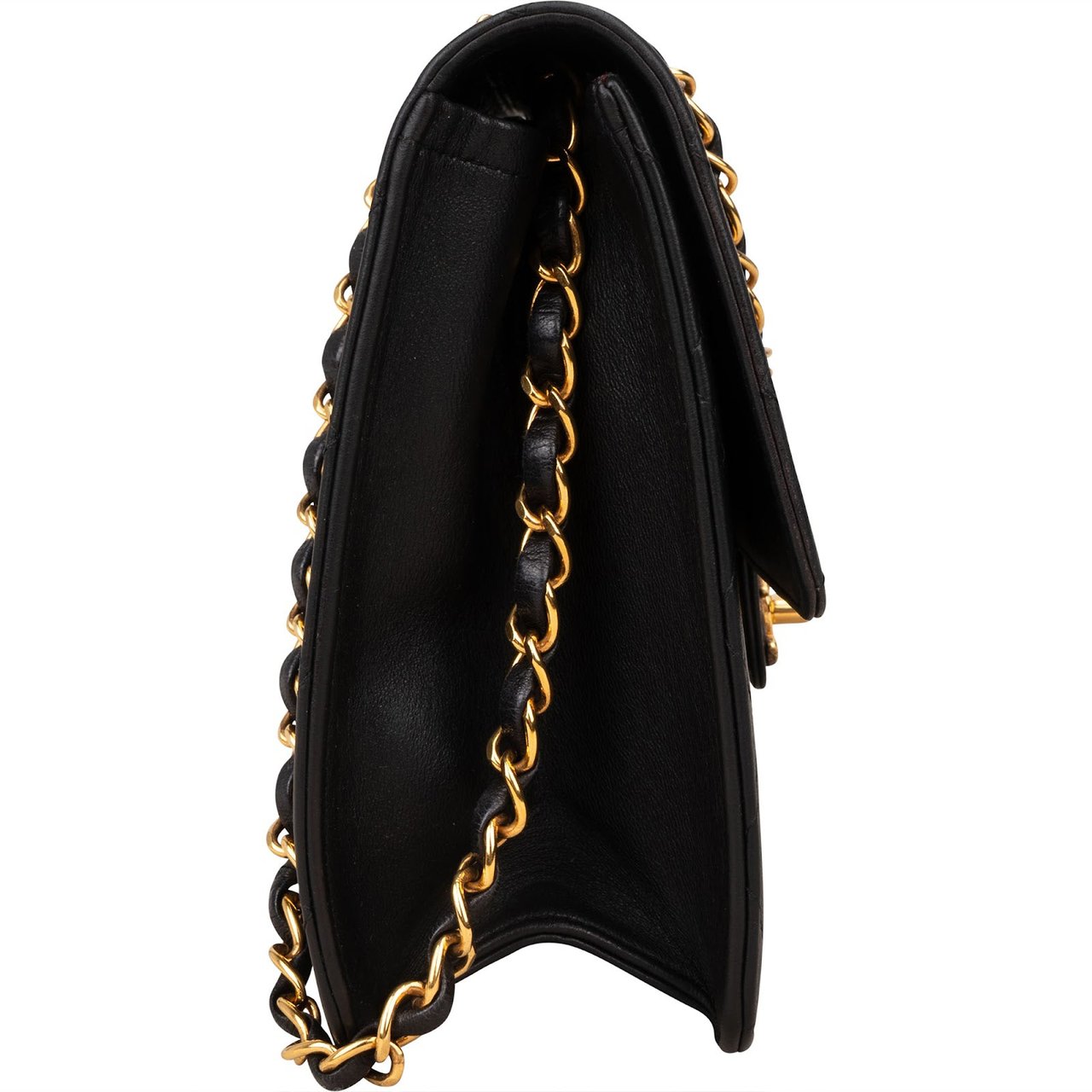 Chanel Chanel Quilted Lambskin Medium Single Flap Shoulder Bag Zwart