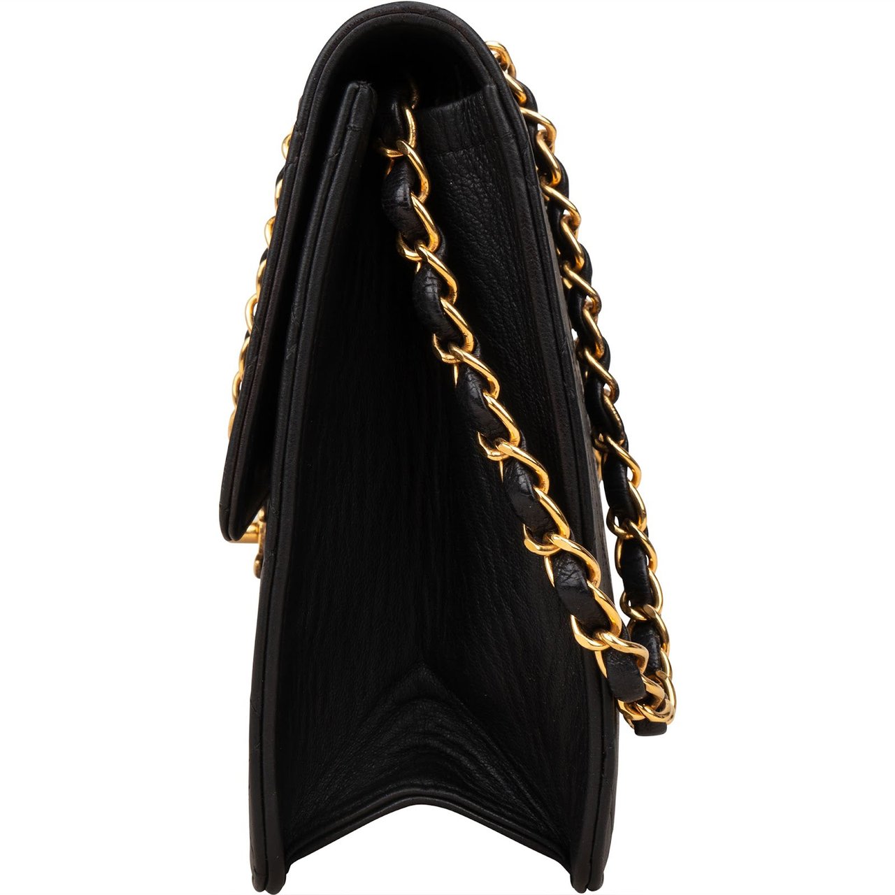 Chanel Chanel Quilted Lambskin Medium Single Flap Shoulder Bag Zwart