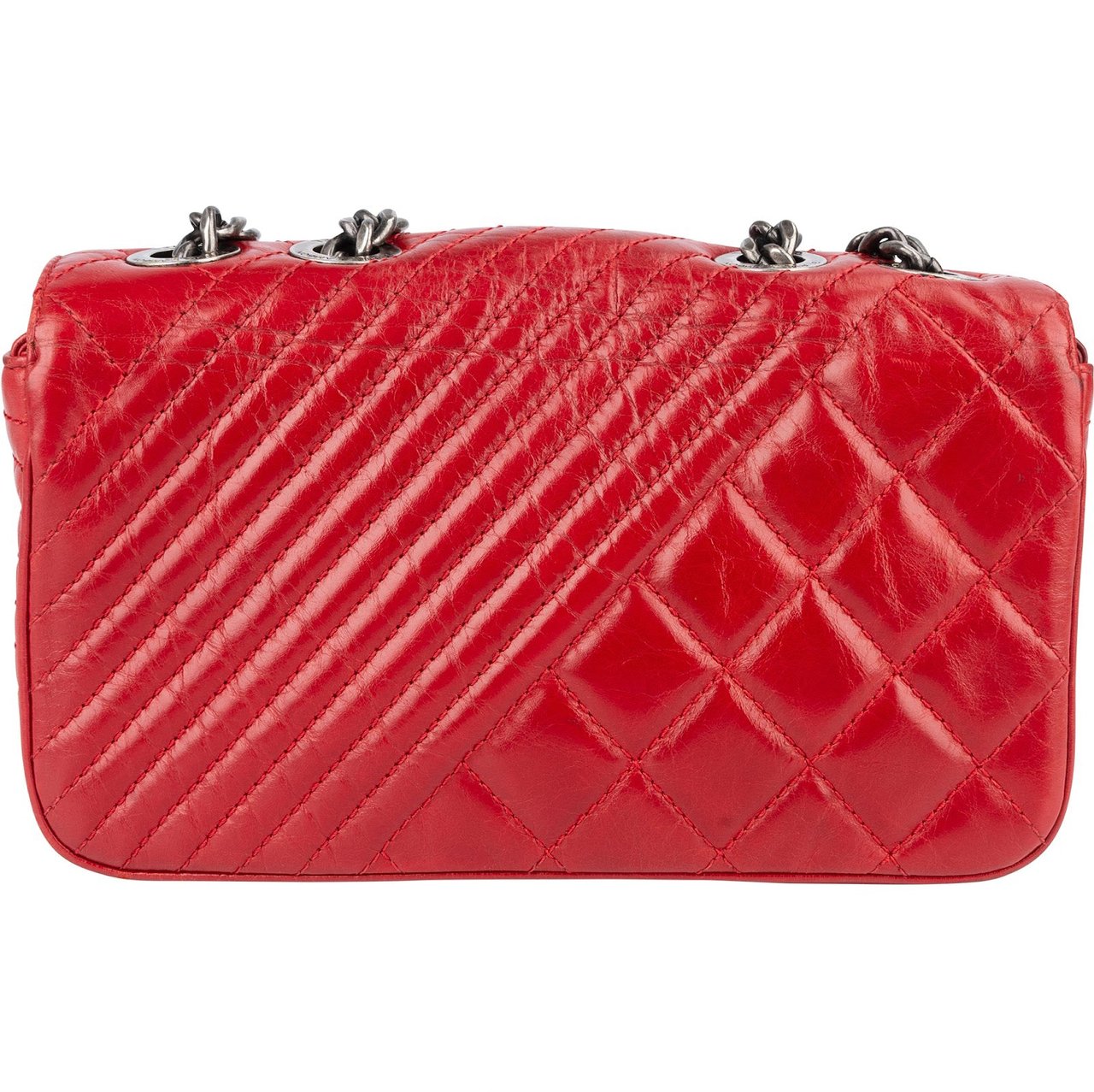 Chanel Chanel Quilted Calfskin Leather Boy Single Flap Crossbody Bag Rood