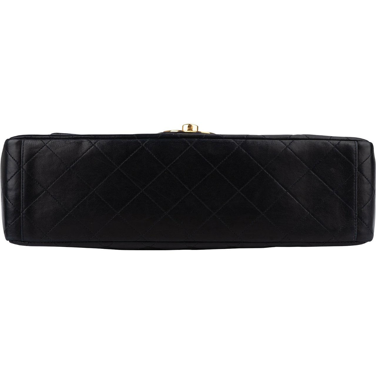 Chanel Chanel Quilted Lambskin 24K Gold Maxi Single Flap Crossbody Bag Zwart