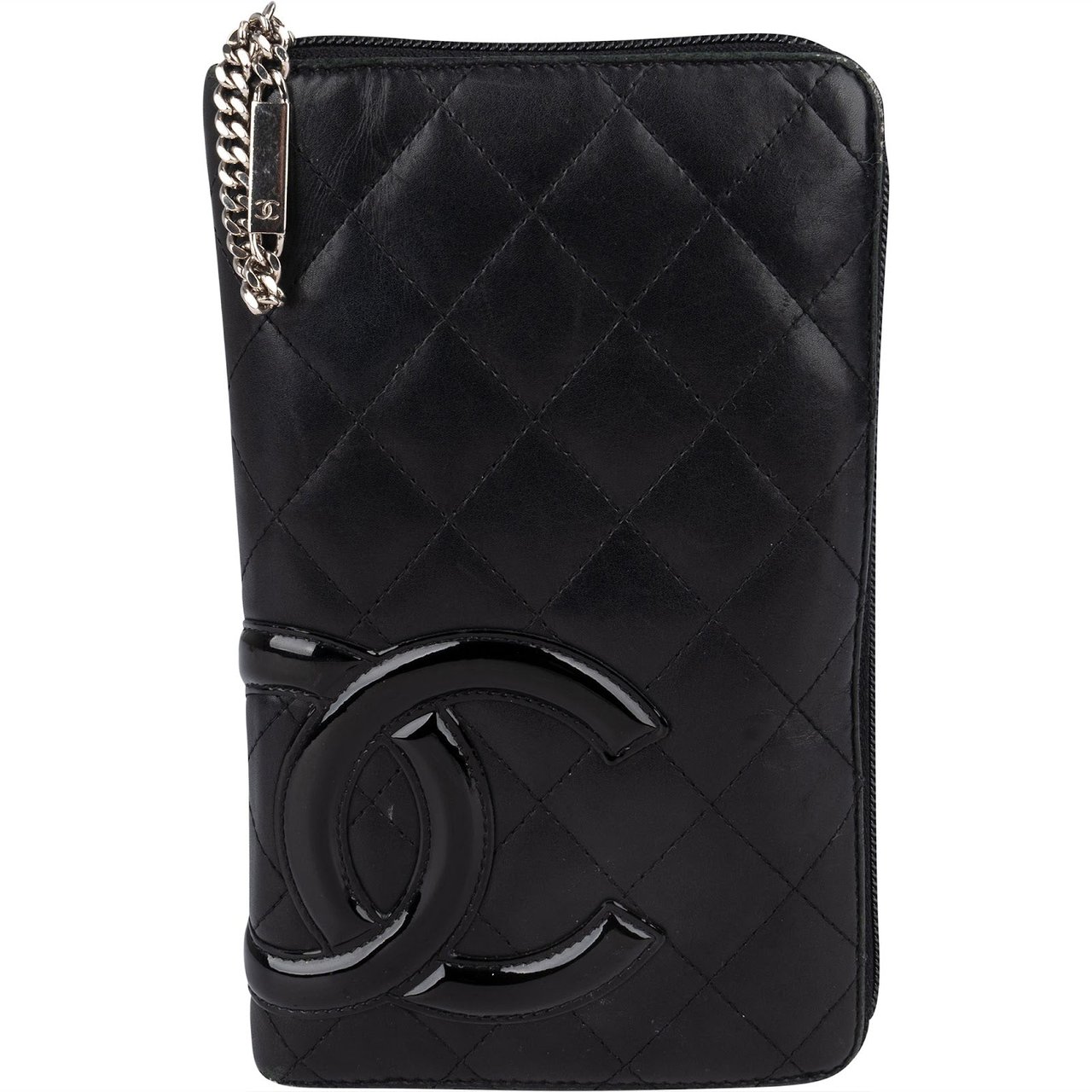 Chanel Chanel Quilted Lambskin Cambon Wallet Zwart
