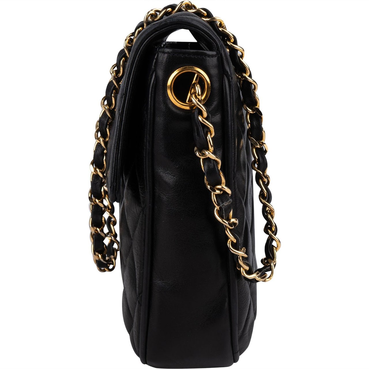 Chanel Chanel Quilted Lambskin CC Single Flap Crossbody Bag Zwart