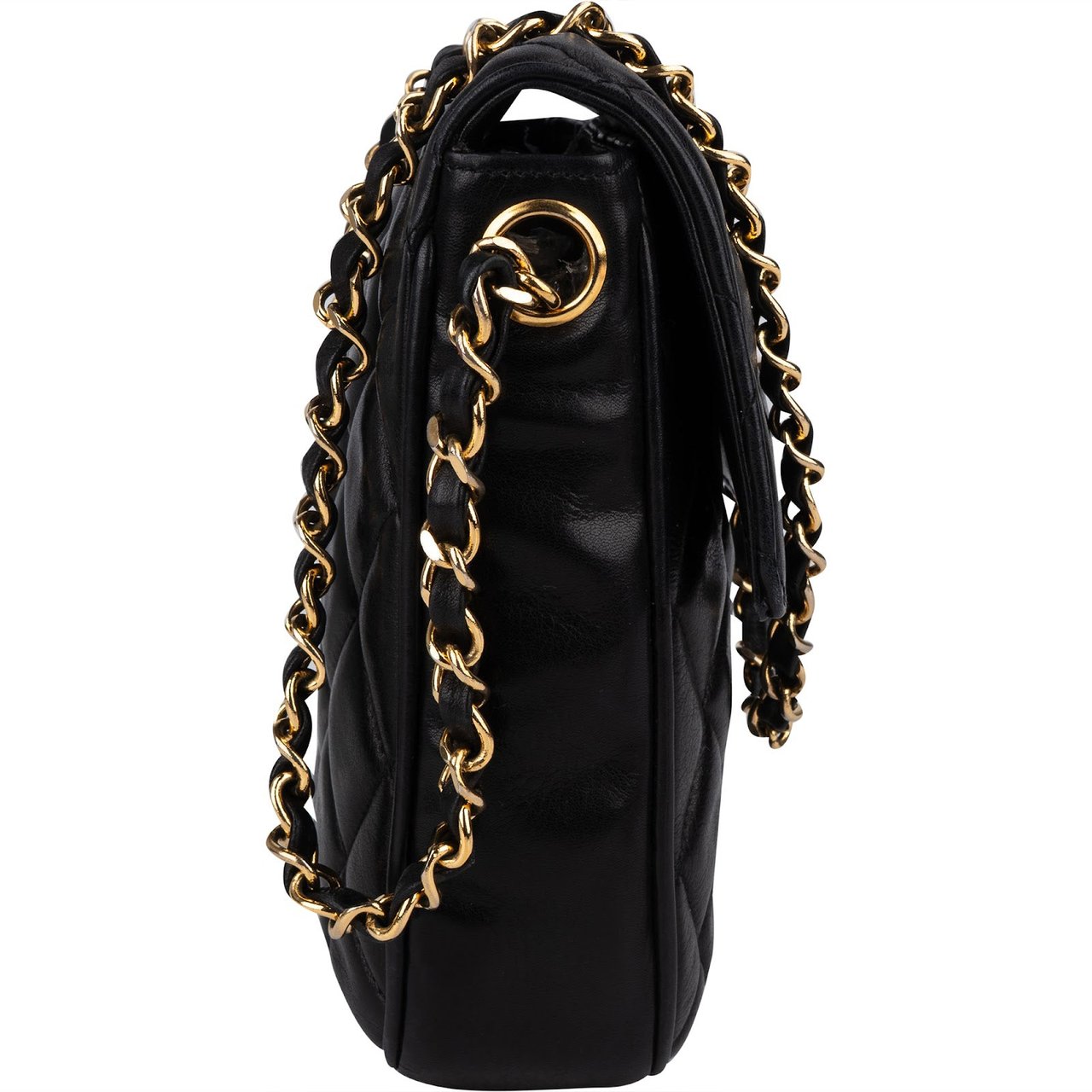 Chanel Chanel Quilted Lambskin CC Single Flap Crossbody Bag Zwart