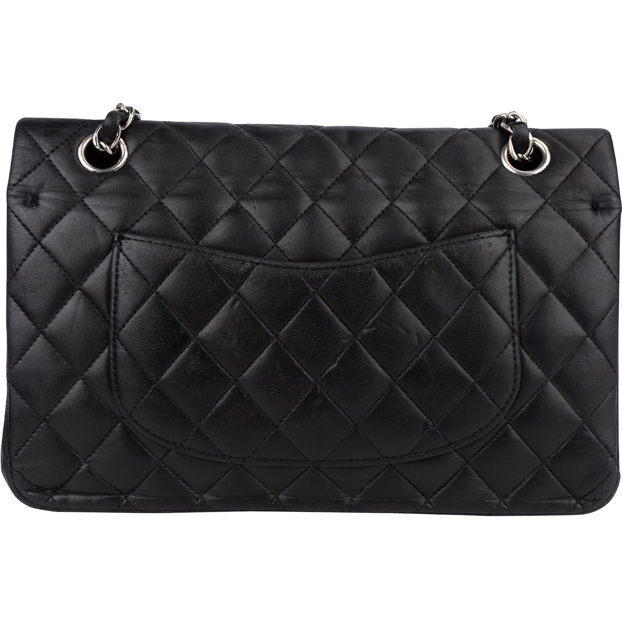 Chanel Chanel Quilted Lambskin Medium Double Flap Crossbody Bag Zwart