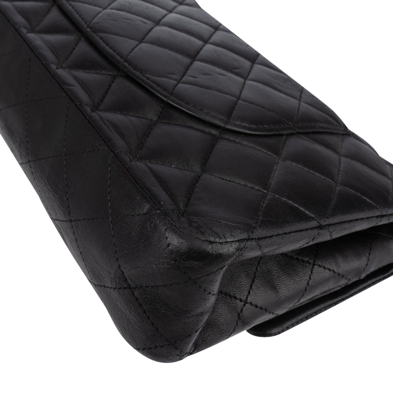 Chanel Chanel Quilted Lambskin Medium Double Flap Crossbody Bag Zwart