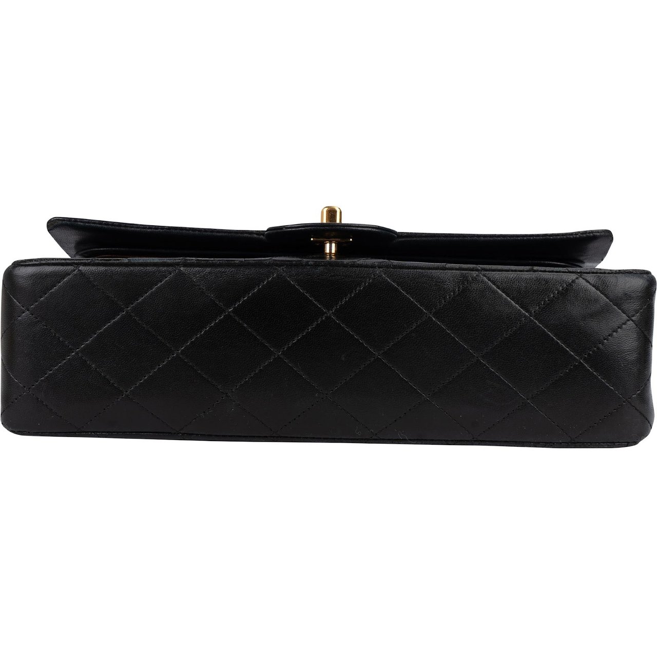 Chanel Chanel Quilted Lambskin 24K Gold Medium Double Flap Crossbody Bag Zwart