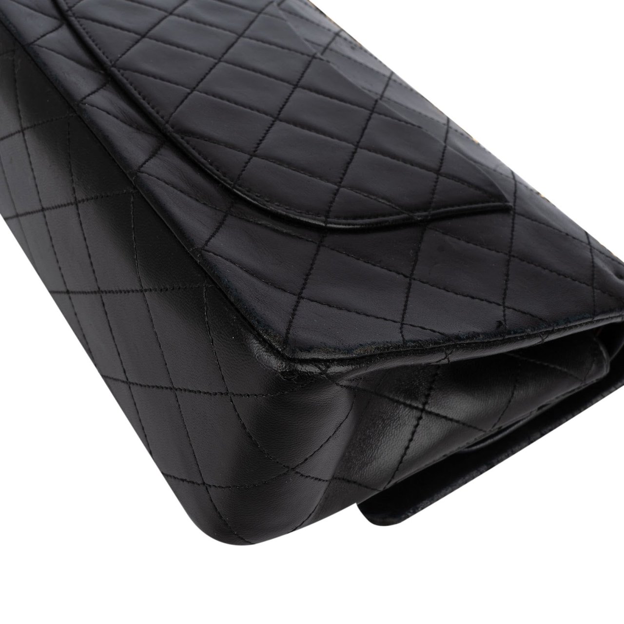 Chanel Chanel Quilted Lambskin 24K Gold Medium Double Flap Crossbody Bag Zwart