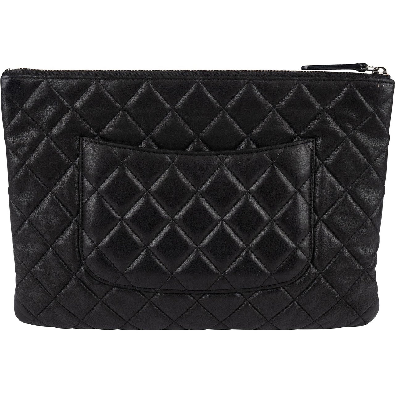 Chanel Chanel Quilted Lambskin CC Clutch Zwart