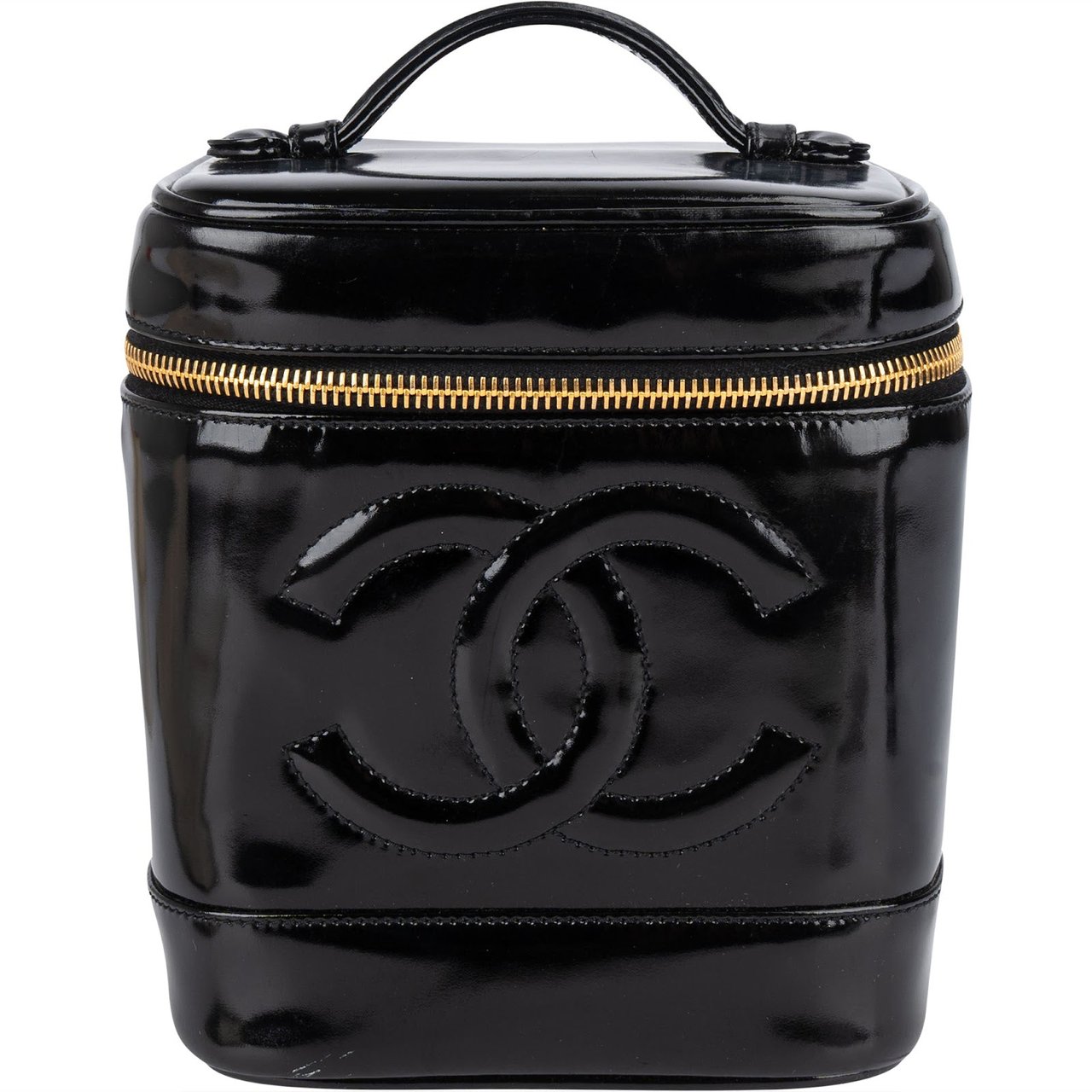 Chanel Chanel Patent Leather Vanity CC Handbag Zwart