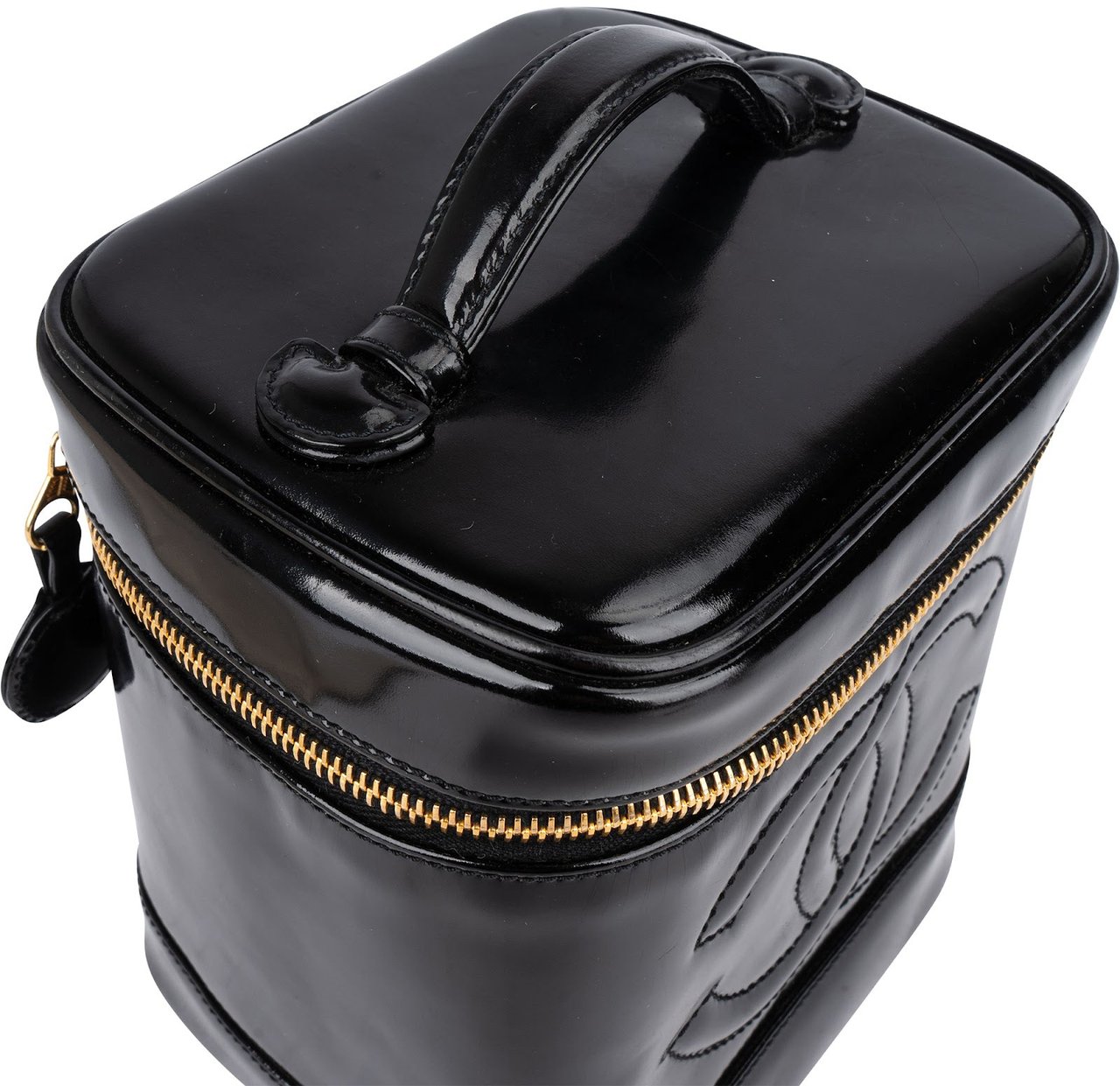 Chanel Chanel Patent Leather Vanity CC Handbag Zwart
