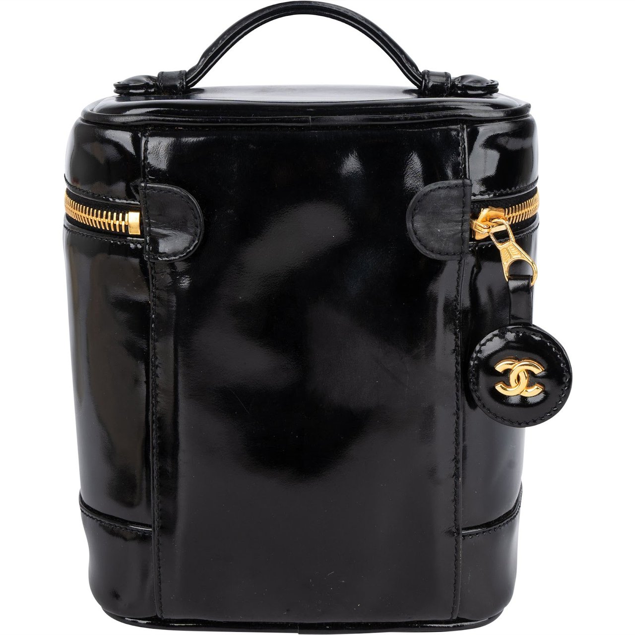 Chanel Chanel Patent Leather Vanity CC Handbag Zwart