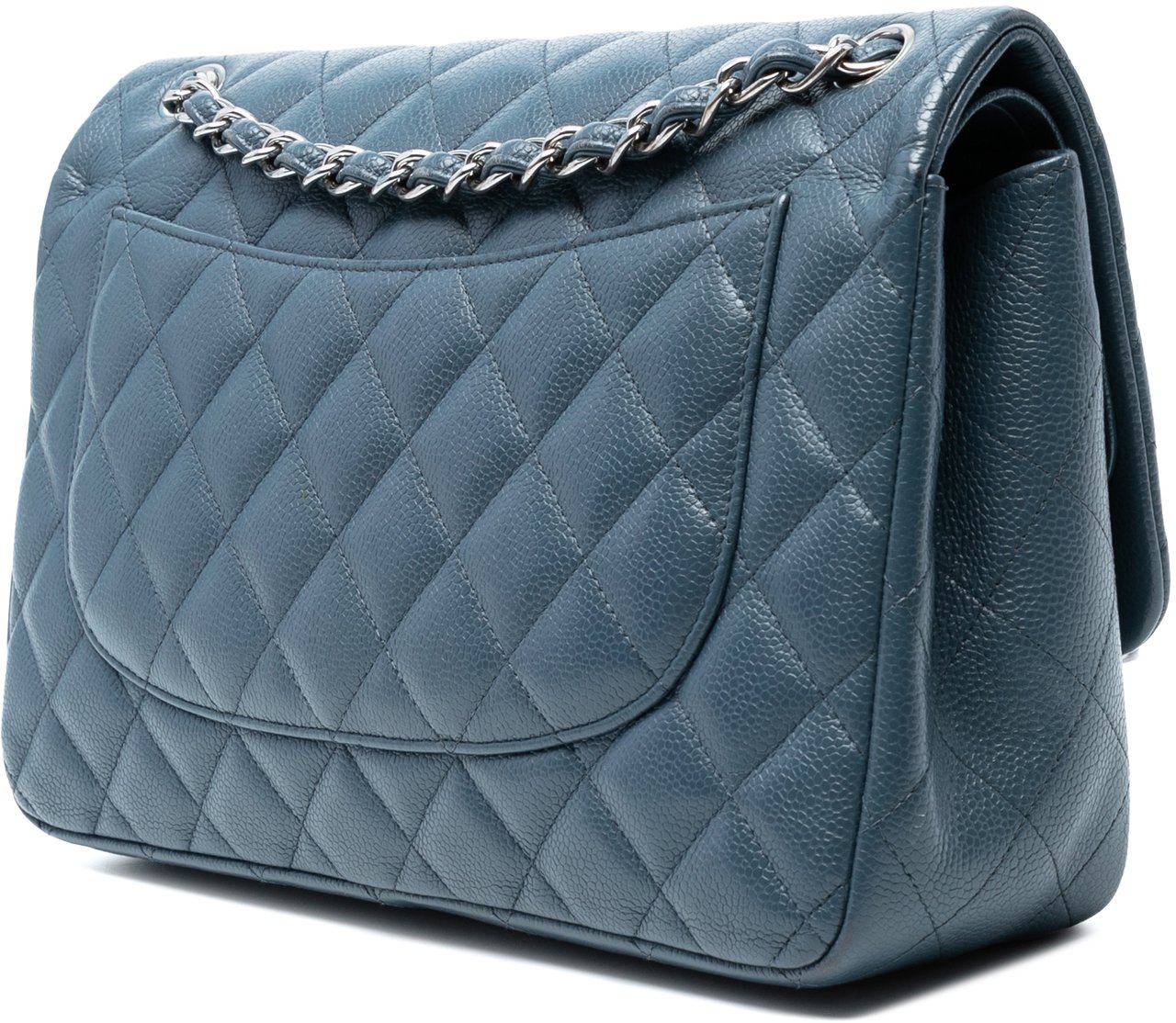 Chanel Jumbo Classic Caviar Double Flap Blauw