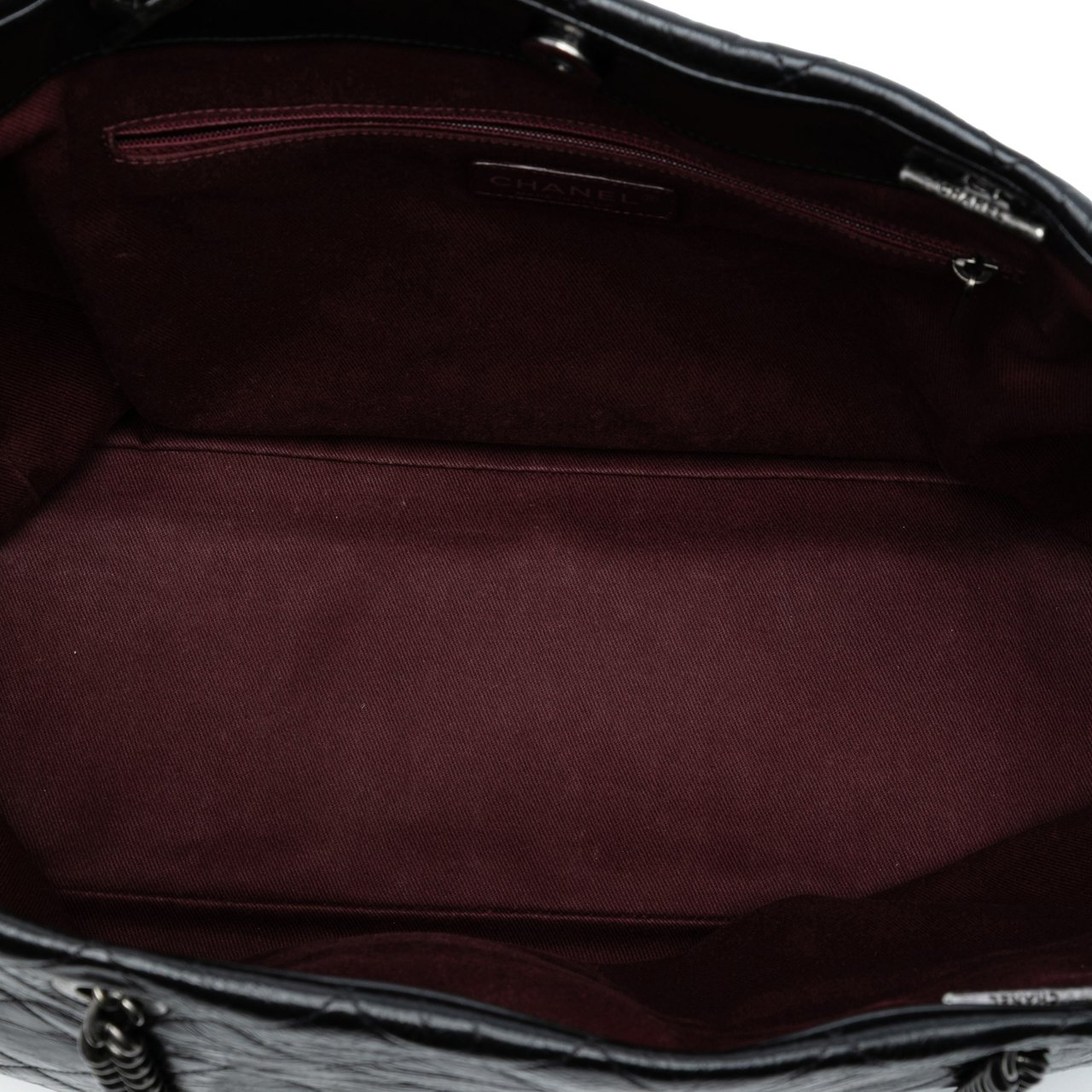 Chanel Large Quilted Glazed Calfskin Duo Color Tote Zwart