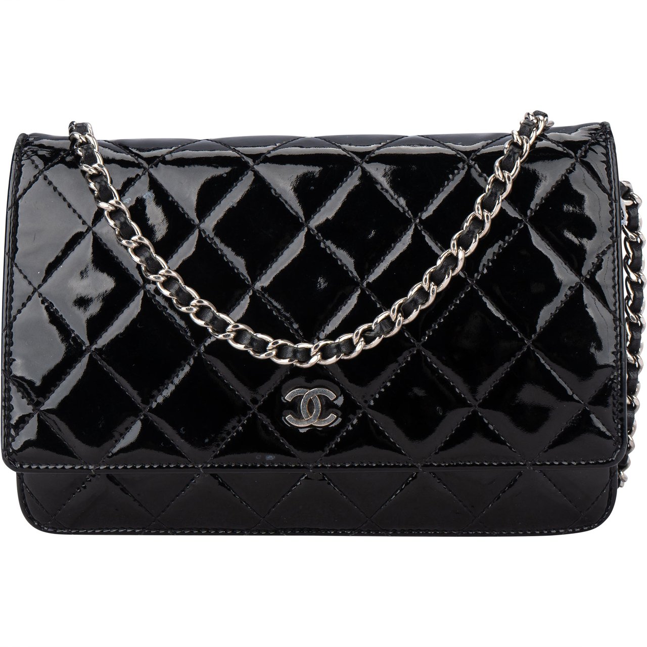 Chanel Chanel Quilted Patent Leather Wallet On Chain Crossbody Bag Divers