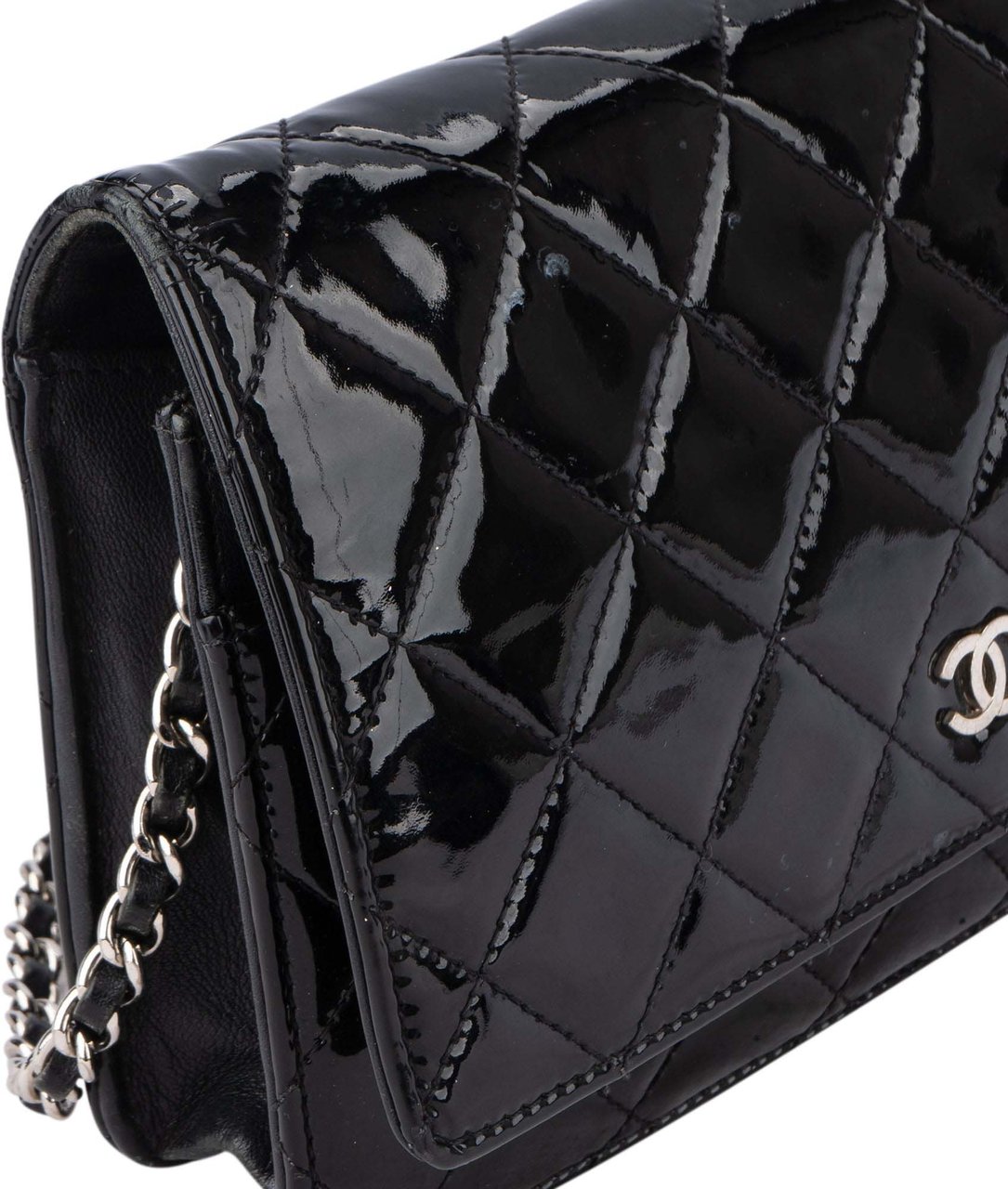 Chanel Chanel Quilted Patent Leather Wallet On Chain Crossbody Bag Divers