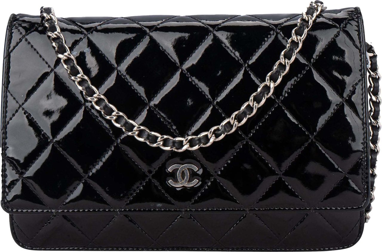 Chanel Chanel Quilted Patent Leather Wallet On Chain Crossbody Bag Divers
